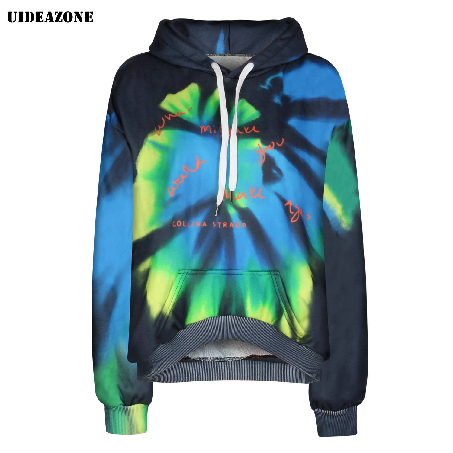 Harajuku Tie Die, женские толстовки, Толстовка для мужчин и женщин, унисекс, пуловер, осень, женская мода, вырез лодочкой, галстук-бабочка, пуловер с капюшоном