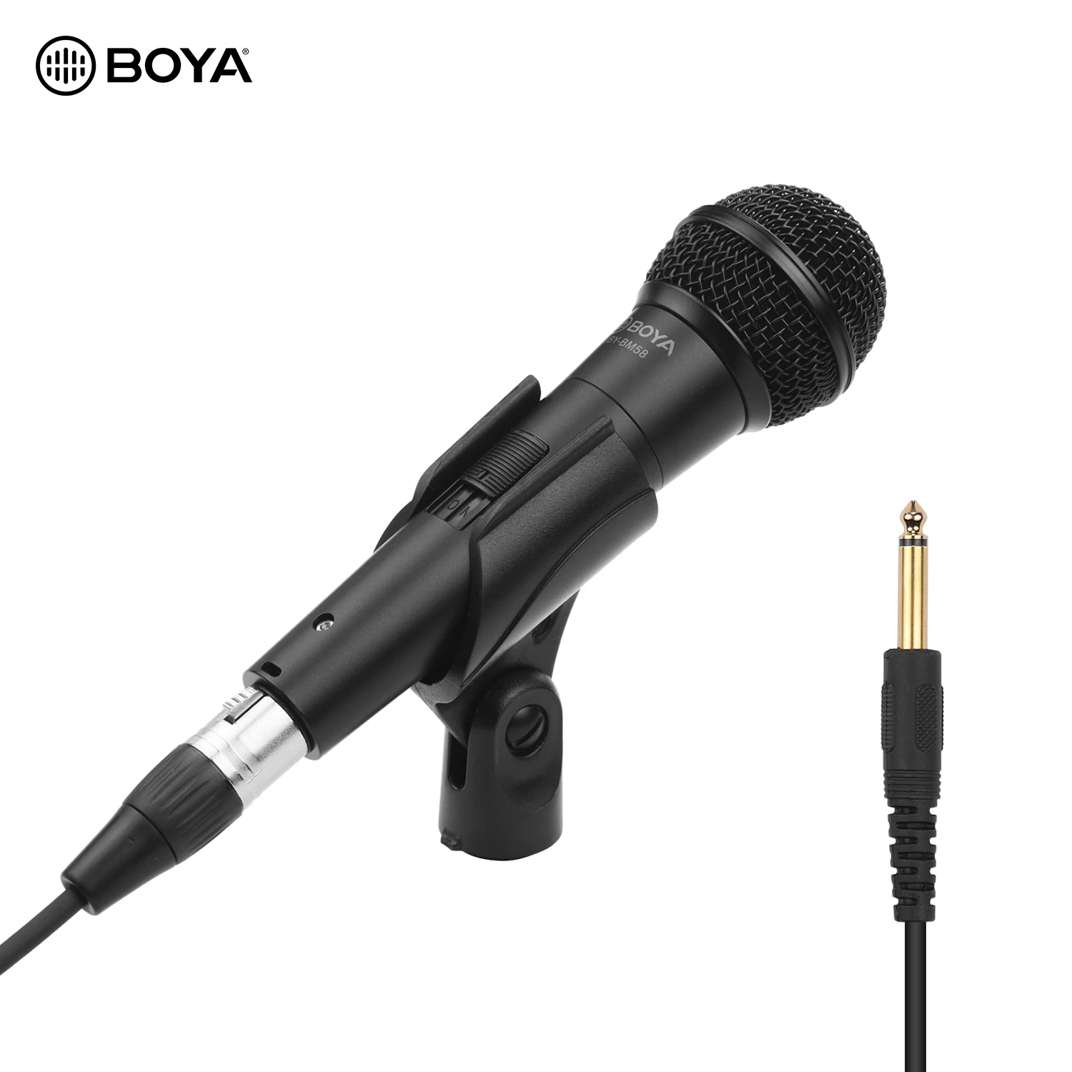 BOYA Cardioid динамический вокальный Мини конденсаторный микрофон для караоке пения сцены репетиции с 5,0 м XLR кабель фотографии микрофон
