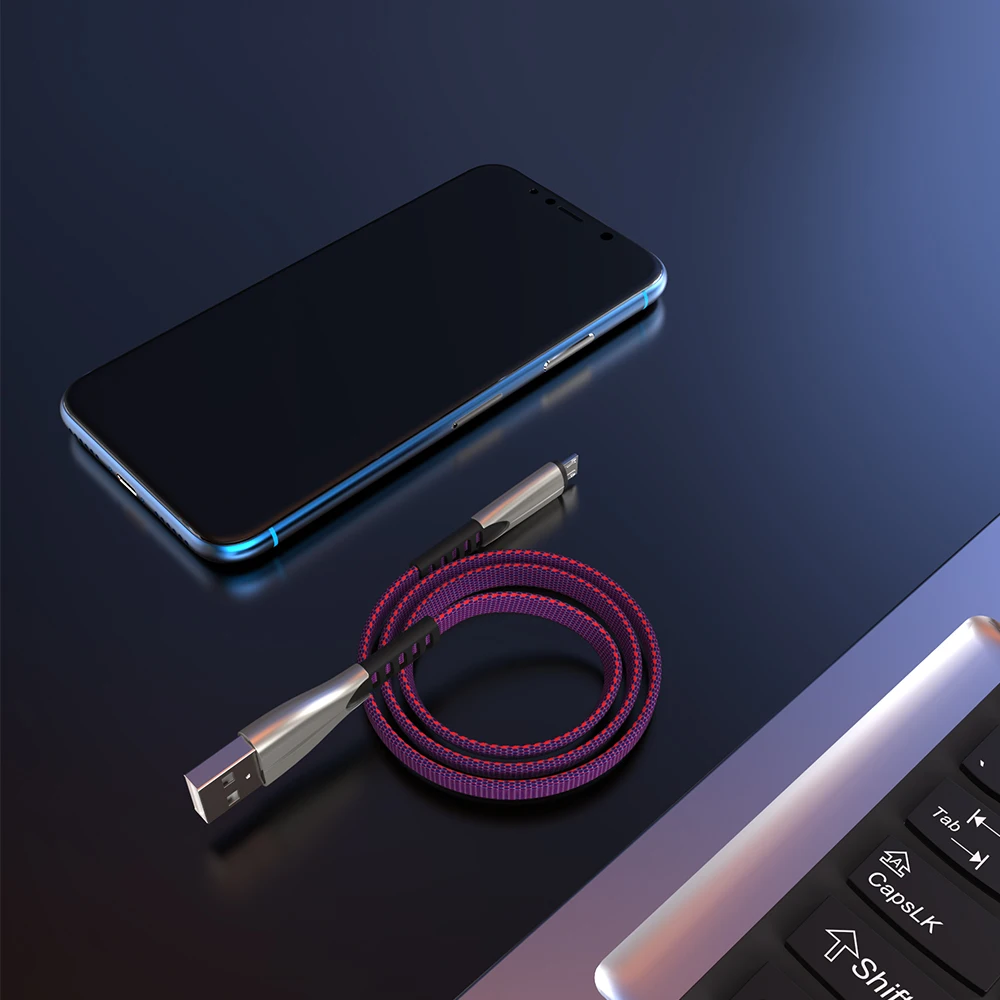 1 м 2 mi cro USB кабель нейлоновый Плетеный 2.4A Быстрая зарядка Kable для Xiaomi красный