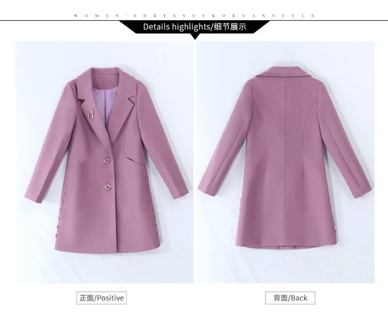 Woolen Jacket Women's Autumn& Winter New Mzyg1820-1 with Chest Women's Woolen