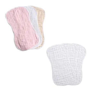 

3PCS Soft Cotton Water Absorbent Kids Newborn Baby Muslin Burp Cloths Face Sweat Wipe Washcloth 28x53cm