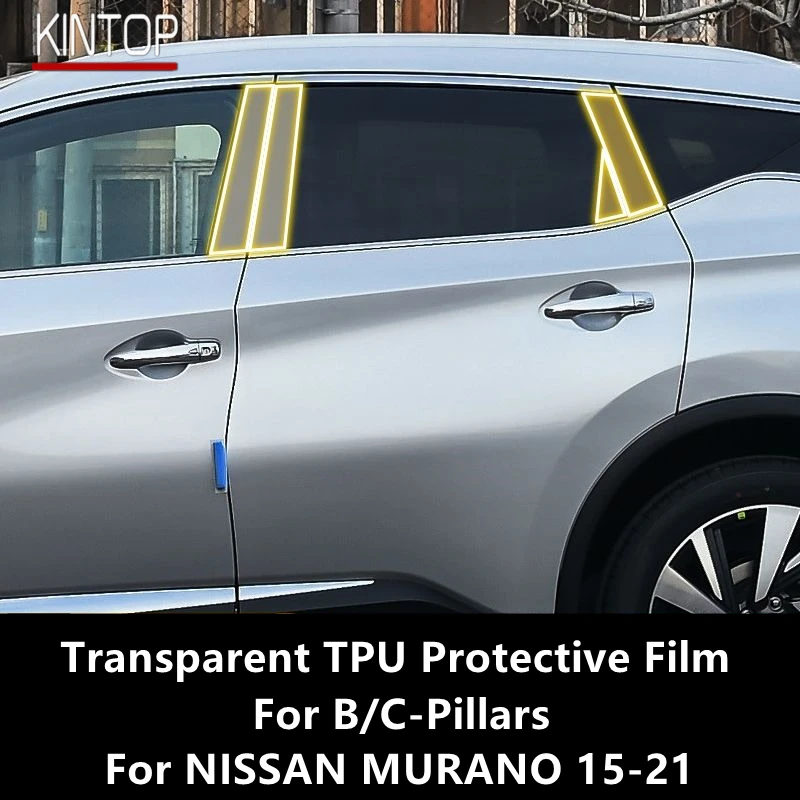 

For NISSAN MURANO 15-21 B/C-Pillars Transparent TPU Protective Film Anti-scratch Repair Film Accessories Refit