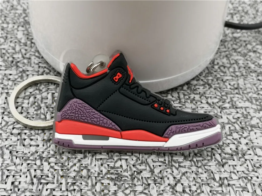 Мини AJ обуви брелок модные Для мужчин Для женщин малыш Jordan 3 Подарочный Брелок для ключей ретро баскетбол брелок-кроссовок для ключей ключ держатель Porte Clef