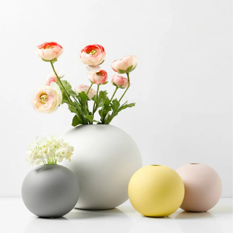 Креативная Европейская керамическая ваза ремесла искусство круглая для цветов