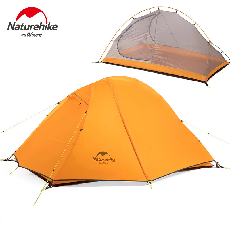 Naturehike Открытый Сверхлегкий альпинизмом Велоспорт палатка 20D кремния 2 Человек Палатка для кемпинга Пешие прогулки скалолазание путешествия