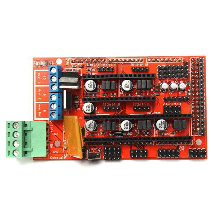 HOT-3D принтер RAMPS 1,4 контроллер+ MEGA2560 R3+ A4988 с теплоотводом комплект, Reprap