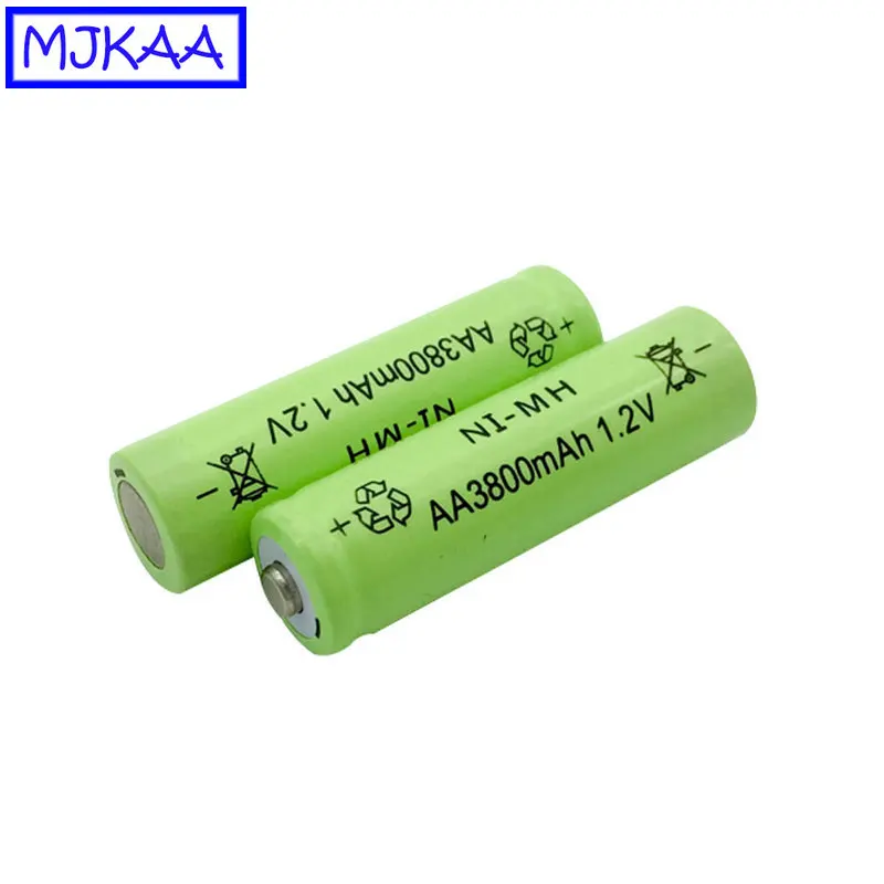 MJKAA 4 шт. AA 1,2 в 3800 мАч ni-mh перезаряжаемые батареи зеленый никель-металл-гидридные батареи 14 мм* 50 мм для часов игрушки