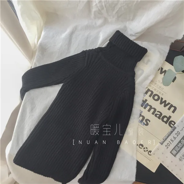 Winter Korean-style New Style Girls High Collar Sunken Stripe Elasticity Slim Fit Sweater My9006