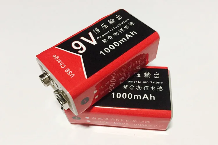 9V 1000mAh литий-ионная батарея USB зарядка 9v литиевая USB аккумуляторная батарея для мультиметра игрушечный микрофон Пульт дистанционного управления
