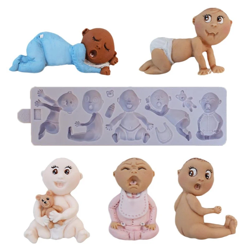 

Babies Silicone Mold for Cake Decorating Tools, Crafts, Cupcakes, Sugarcraft, Cookies, Candies, Clay Fondant Mould Gumpaste Fimo