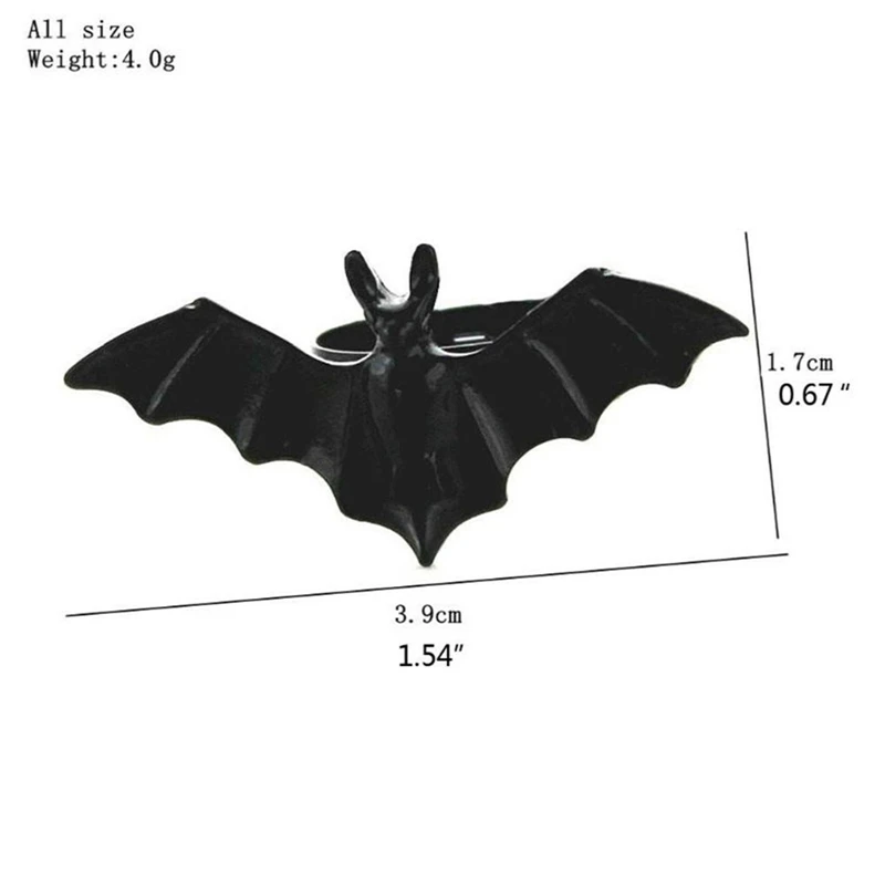 Vampire Bat Witch Ring Jewelry for Women Gothic Victorian Pagan Festival Cosplay Gift Accessories