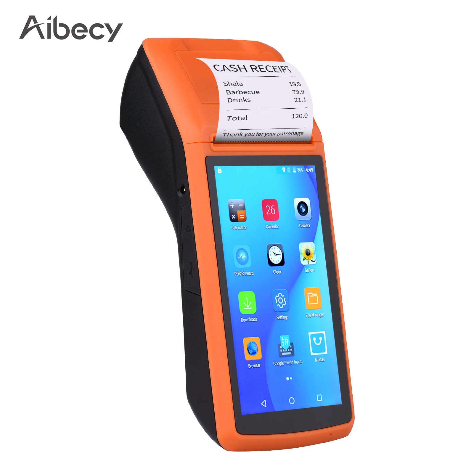 Aibecy All in One Handheld PDA Printer Smart POS Terminal Wireless Portable Printers Intelligent Payment Terminal Function BT/WiFi/USB OTG/ 3G Communication