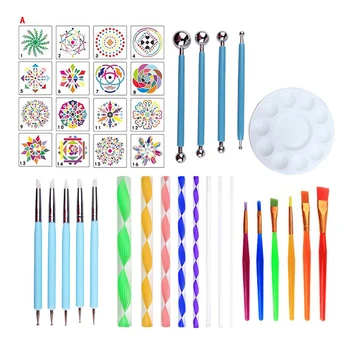 

40pcs Mandala Dotting Tool Set Rock Painting Kit Dot Art Pen Paint Stencil Gift Convenient And Economical