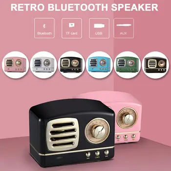 

ortable Bluetooth Speaker Retro Mini Portable Wireless Bluetooth Speaker USB/TF Card Music Player Subwoofer Speaker Party gifts