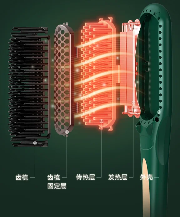 Inner buckle straight roll dual use lazy man magic ware hair-free ceramic glaze anion straight comb J03