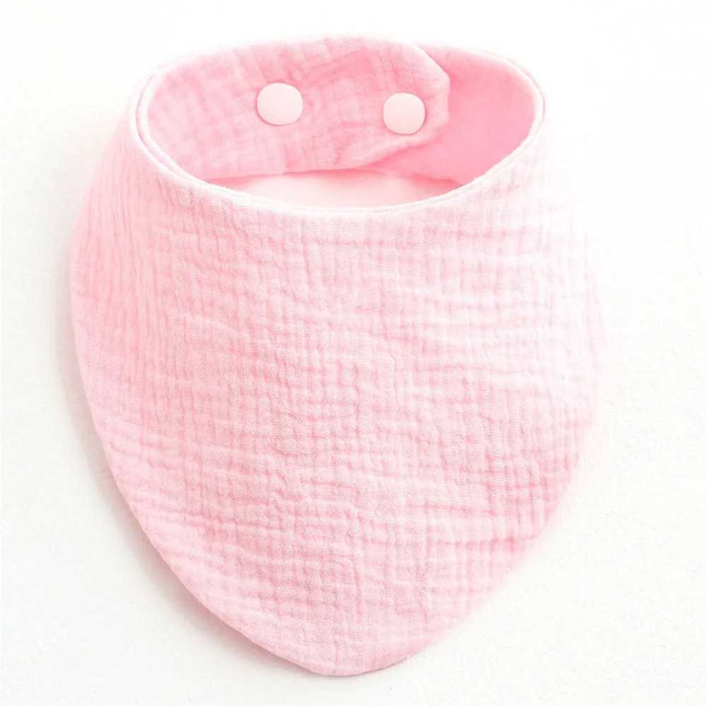 1pcs Gauze Cotton Baby Bibs Muslin Stuff Newborn Solid Color Absorb Soft Triangle Saliva Towel Toddler Baby Boys Bib Burp Cloth baby headband