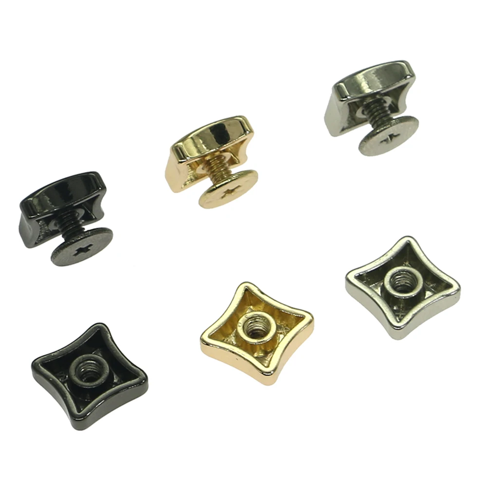 10 mm irregular quadrilateral case rivet screw base bag leather goods DIY hardware accessories three colors