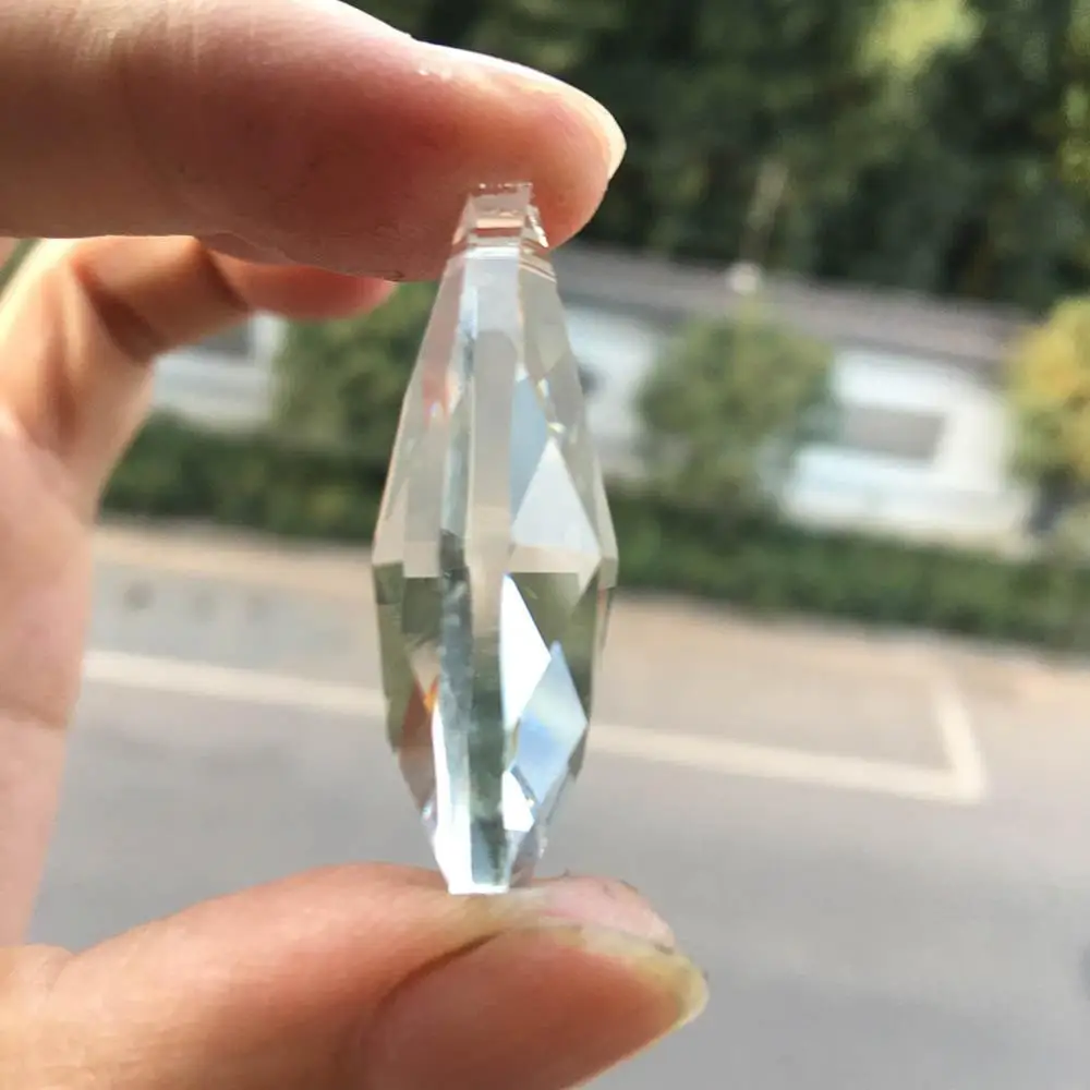 1Pcs K9 Crystal Glass Art Chandelier Lamp Prism Part DIY Faceted Pendant 38MM Faceted Suncatcher Charm