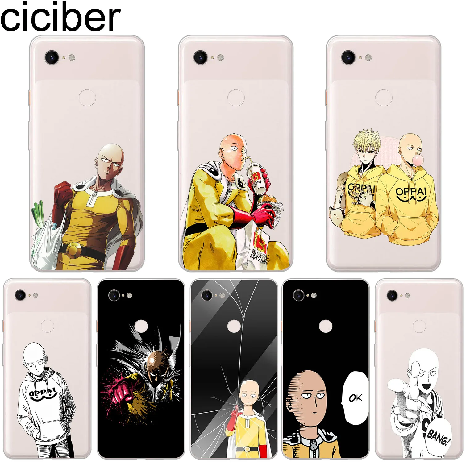 Ciciber One Punch Man Мягкий силиконовый чехол для телефона Google Pixel 3 2 XL TPU задняя крышка 3XL