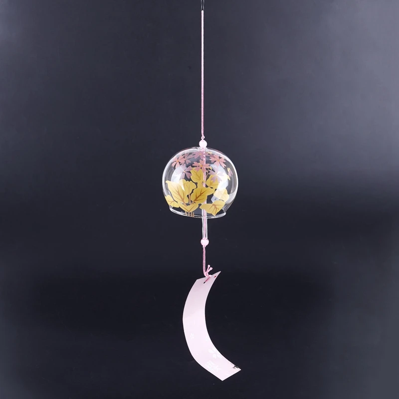 2 Pcs Creative Japanese Handmade Glass Painting and Wind Chimes Door Decoration Gift for Girls, Style 7 with Style 1