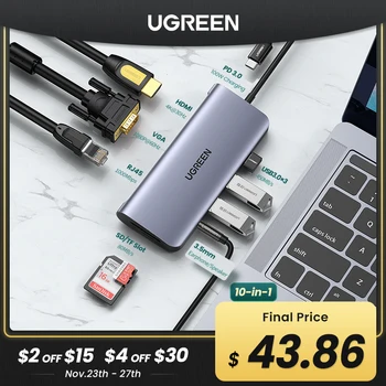

Ugreen USB HUB C HUB to Multi USB 3.0 PD 4K HDMI Adapter Dock Station for MacBook Pro Full Function USB-C Type C 3.1 USB C HUB