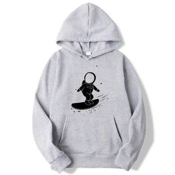 

Fashion Brand Men's Hoodies Funny design astronaut skateboard printing Blended cotton Spring hip hop Hoodies Sweatshirts mens