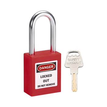 

uxcell Lockout Tagout Safety Padlock 38mm Steel Shackle Keyed Alike Red