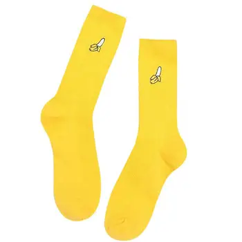 

Free Ostrich Socks Men Women New Cartoon Warm Cotton Socks Fruit Embroidery Hosiery socks Funny happy NEW fruit yellow red hot