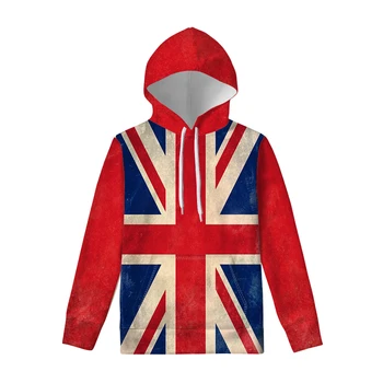 

American Flag Pattern Cool Street Men's Warm Long-sleeved Hoodie Hip Hop Fashion Oversized Hoodies Coat Plus Size Custom Sweate