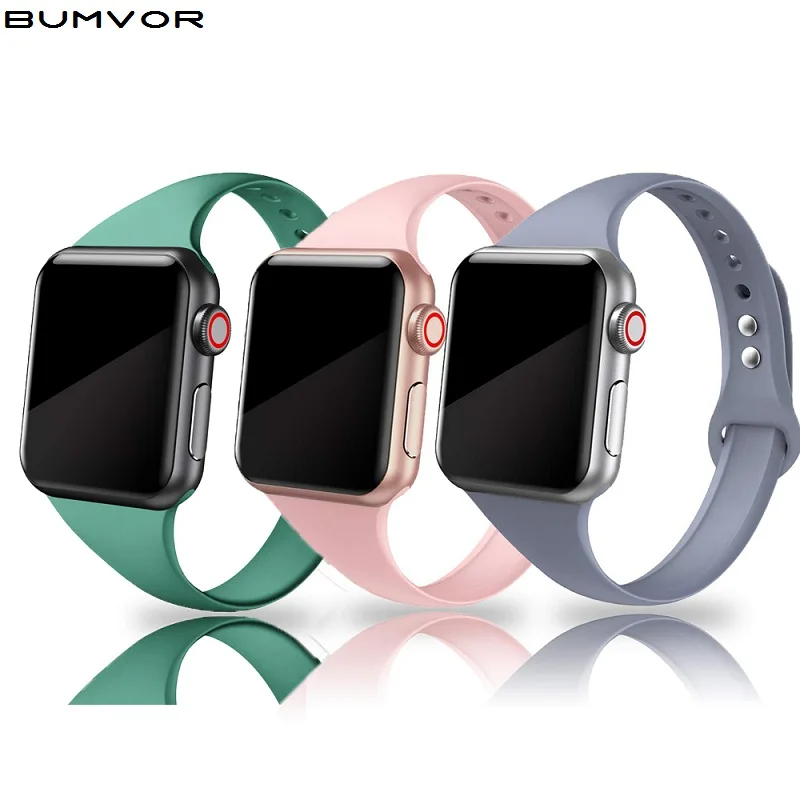 Ремешок для часов apple watch 44 мм 40 iwatch 5 4 3 ремешок 42 38 Узкий Тонкий спортивный мягкий