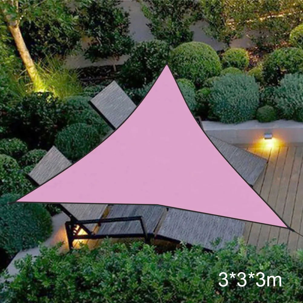 3 Meters Pink HOT 3/4m Canopy Cover Outdoor Trilateral Garden Yard Awnings Waterproof Sunshade Cloth NDS66 - Цвет: 3 Meters Pink