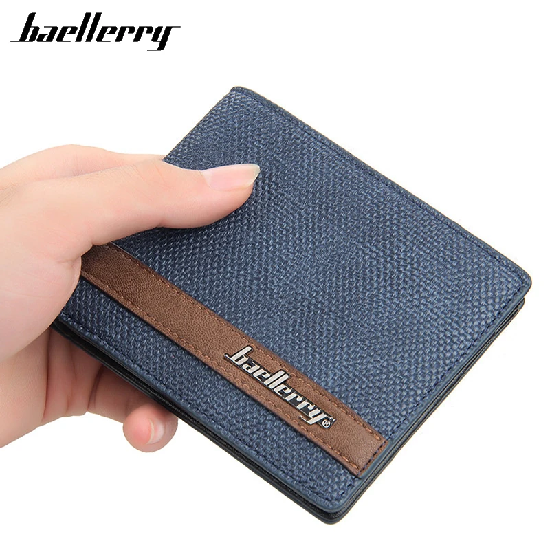 New Casual Men's Wallet Small Carteiras Wearproof Designer Wallet Men Purse  Patchwork black/brown/coffee Wallets Man Mini Cuzdan