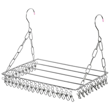 

Multifunctional Clothes Drying Rack,36 Clips Stainless Steel Laundry Garment Drying Hanger for Hanging Clothing, Towels