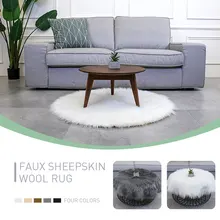 Коврик для стула, домашний Пушистый Ковер, шерстяной ковер 90X90 см, разноцветный круговой диван, украшение для столовой, роскошная спальня