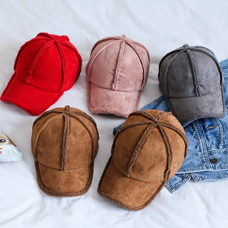 Модные зимние шляпы для взрослых мужчин, женщин и детей, бейсбольная кепка, теплый регулируемый, для спорта на открытом воздухе, однотонные хлопковые бейсбольные шапки