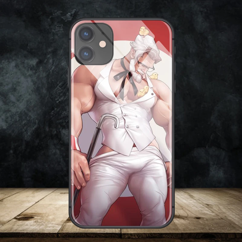 Сексуальный kfc мышечный дедушка для iPhone SE 6 6s 7 8 plus X XR XS 11 12 mini Pro Max закаленное