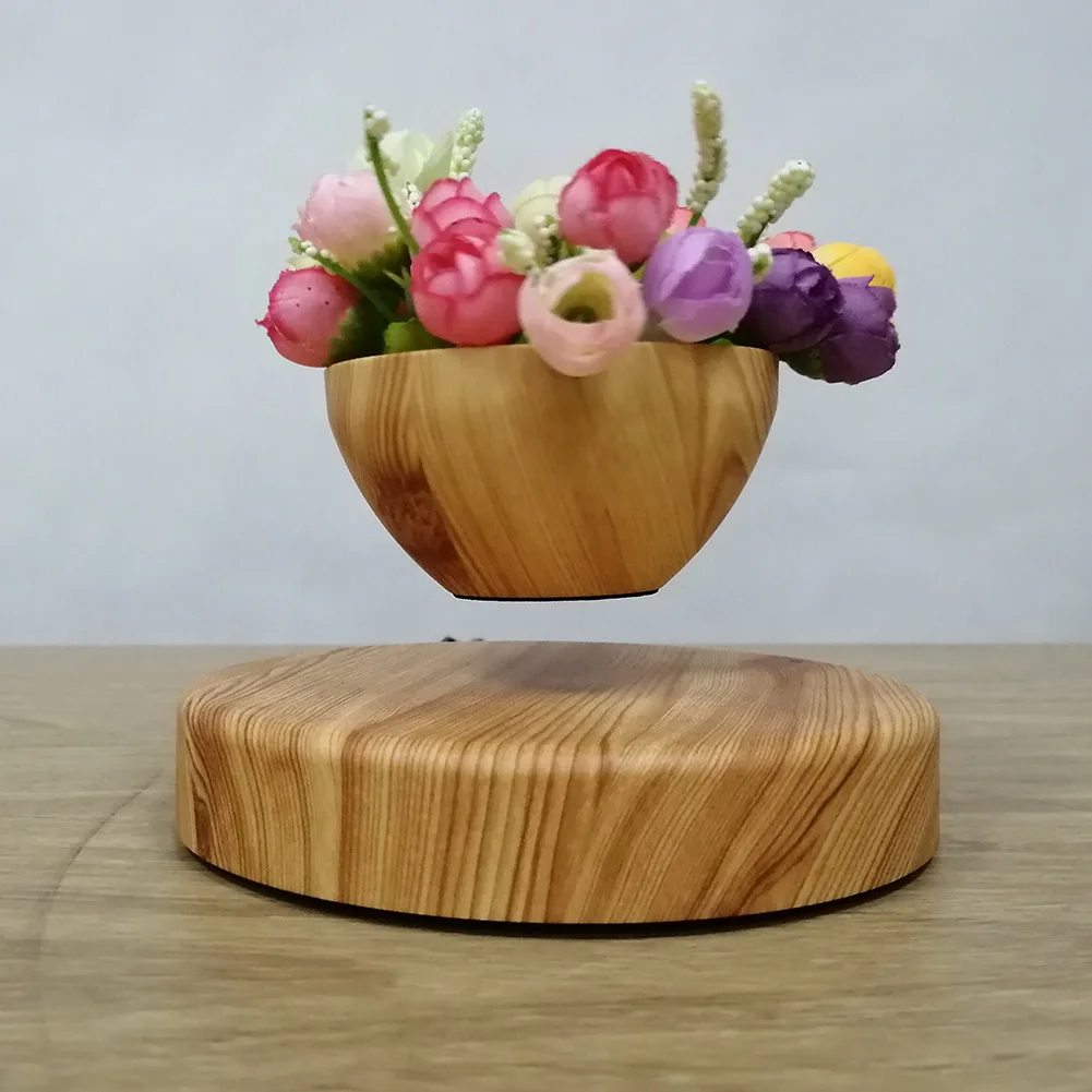 Levitating Air Bonsai Pot Rotating Flower Planter Magnetic Levitation Suspension Flower Floating Pot Desk Home Office Decor