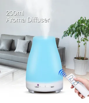 

KBAYBO new remote control Aroma Essential Oil Diffuser ultrasonic air Humidifier aromatherapy Cool Mist maker fogger Baby 200ml