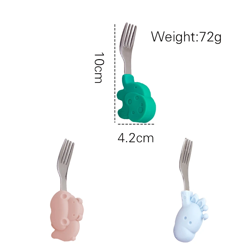 Baby Spoon Fork Gadgets Tableware Set Stainless Steel Toddler Children Utensil Dinnerware Cutlery Cartoon Infant Food Feeding