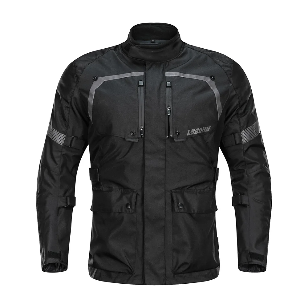 

LYSCHY Motorcycle Jacket Protective Gear Men Black Motocross Off-Road Jacket With CE Protector Windproof Waterproof Moto Jacket