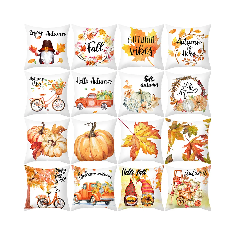 

Halloween Thanksgiving Day Pumpkin Sunflower Throw Pillow Case Pillow Cover Cushion Case Decor Decorative Pillowcase Bedroom