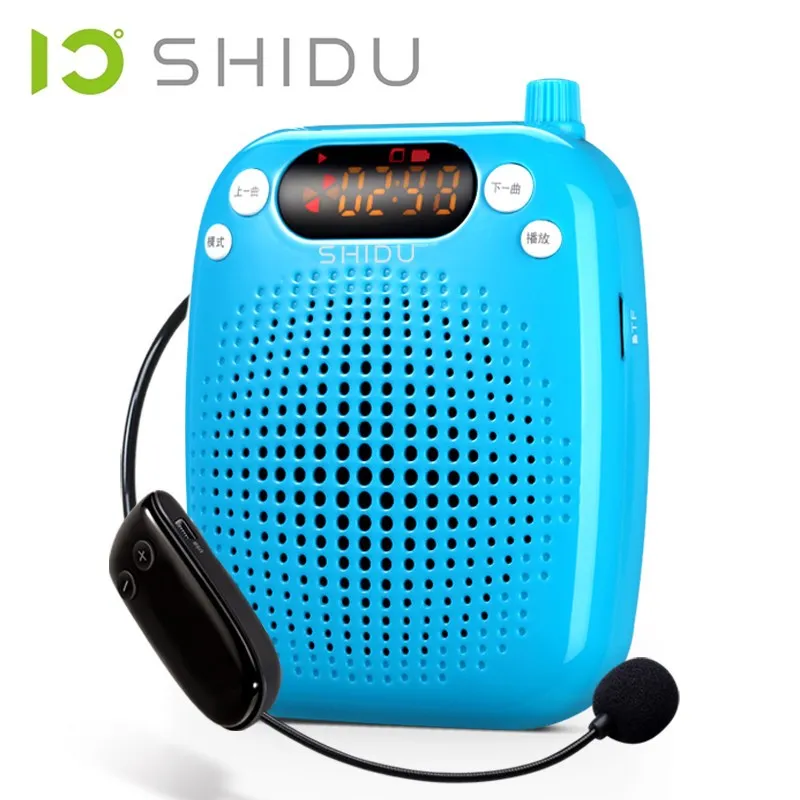 SHIDU-S611(UHF беспроводной) Портативный голосовой усилитель SHIDU персональный динамик микрофон гарнитура перезаряжаемый, часы, цифровой дисплей