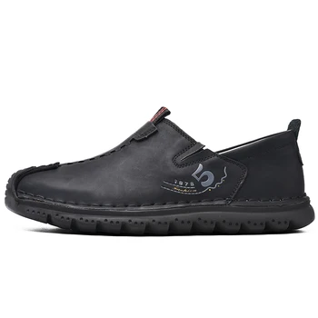 

2020 hot sale leather outdoor casual shoes men's comfortable first layer leather sneakers breathable non-slip shoes