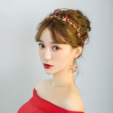 Красная невеста, корейский стиль, обслуживание, помолвка, тост, MORI, серия xian mei, свадебный головной убор, японский, корейский, бесземный, новорожденный, Earr