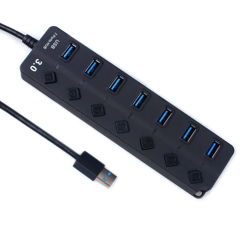 Высокоскоростной 4/7 usb порты USB 3,0 концентратор расширитель сплиттер адаптер питания для MacBook PC компьютер ноутбук зарядное устройство аксессуары