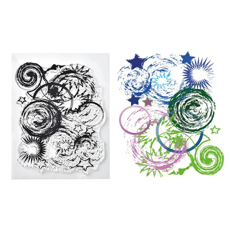 

Circle and Star Clear Stamps 2019 Rubber Transparent Silicone Seal for DIY Scrapbooking Photo Album Stamp Crafts Decoration