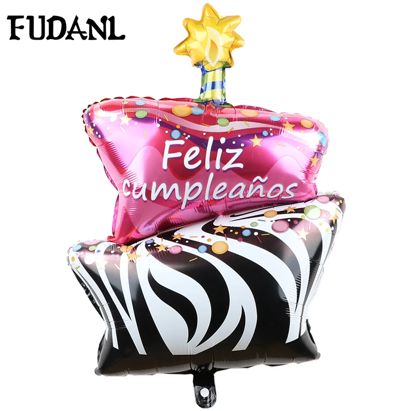 

1pcs 55*95cm Spanish Birthday Cake Foil Helium Balloons Birthday Baby Showers Decor Kids Party Supplies Inflatable Air Balls