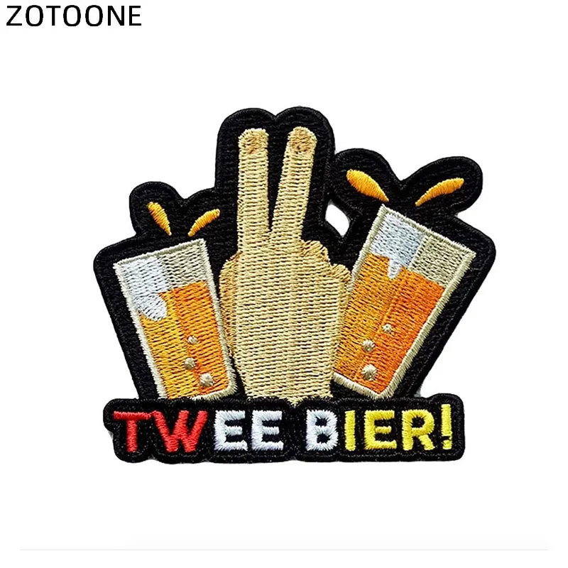 ZOTOONE Iron on Patches Oeteldonk Embroidered Frog Carnival for Netherland Patches for Clothing Stripes Stickers DIY Badges H