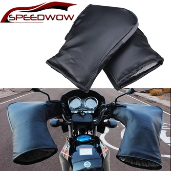 

SPEEDWOW Motorcycle Handlebar Gloves Windproof Waterproof Warm Motorbike Scooter Handlebar Grip Muffs With Reflective Strip