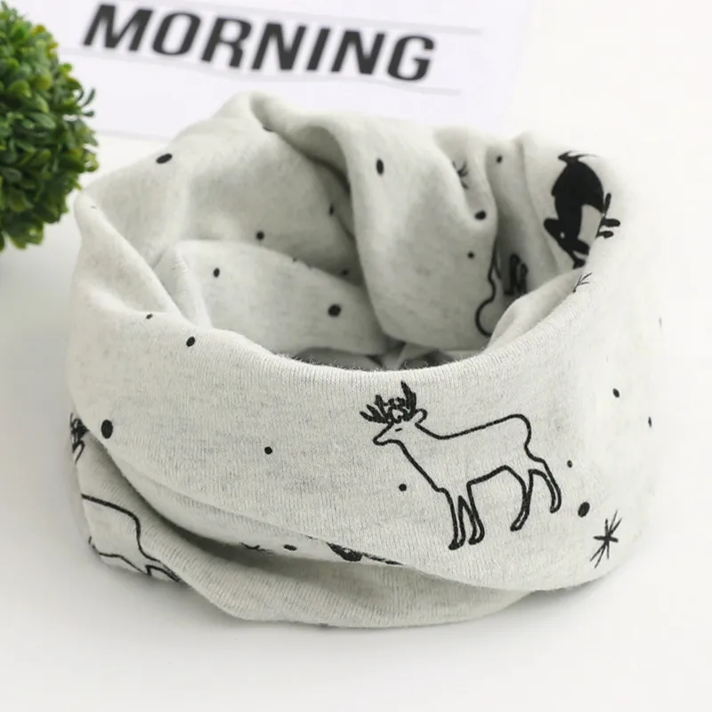 deer grey Autumn Winter Baby Scarf Warm Knitted Cotton Children Scarf Girls Scarf Toddler Scarf Neckerchief Kids Boy Neck Ring Collar - Цвет: deer grey